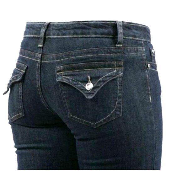 Boston Jean Woman 27 Company Rhinestone Low-rise Skinny Stretch Denim Boot Cut - Picture 6 of 14